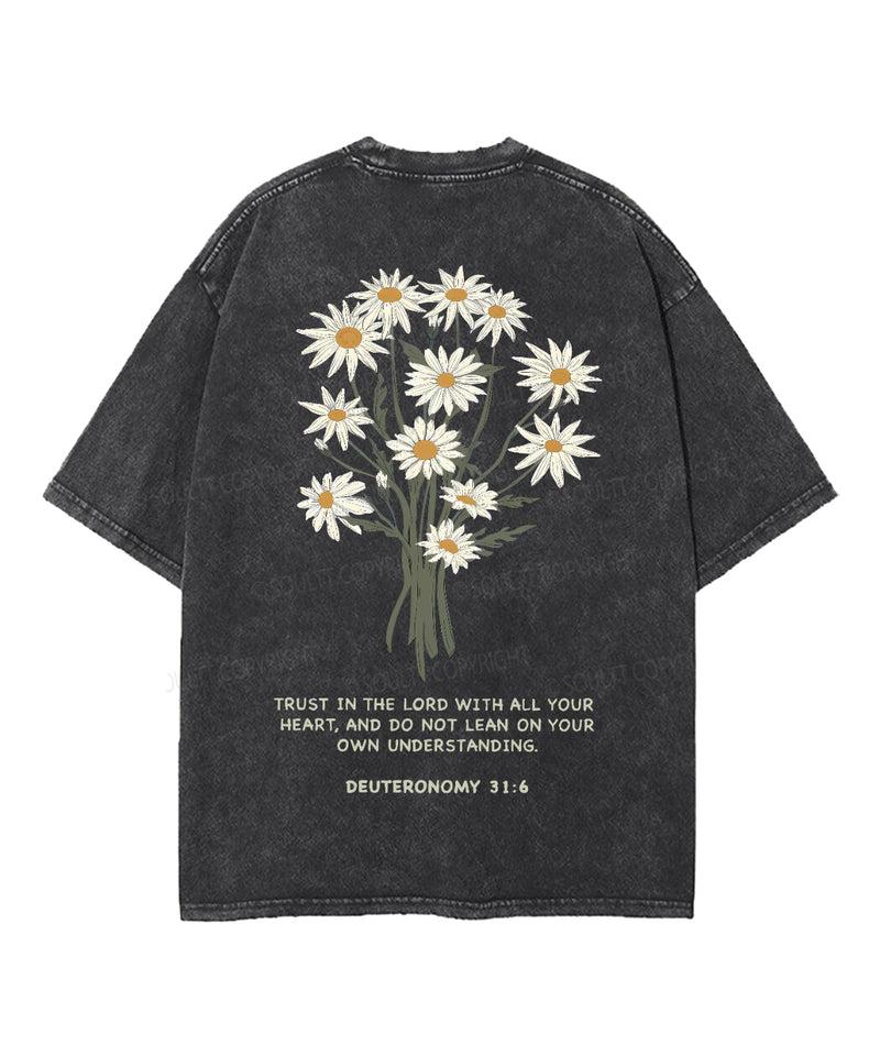 Trust In The God Daisy Double Sided Unisex Washed Christian T-shirt