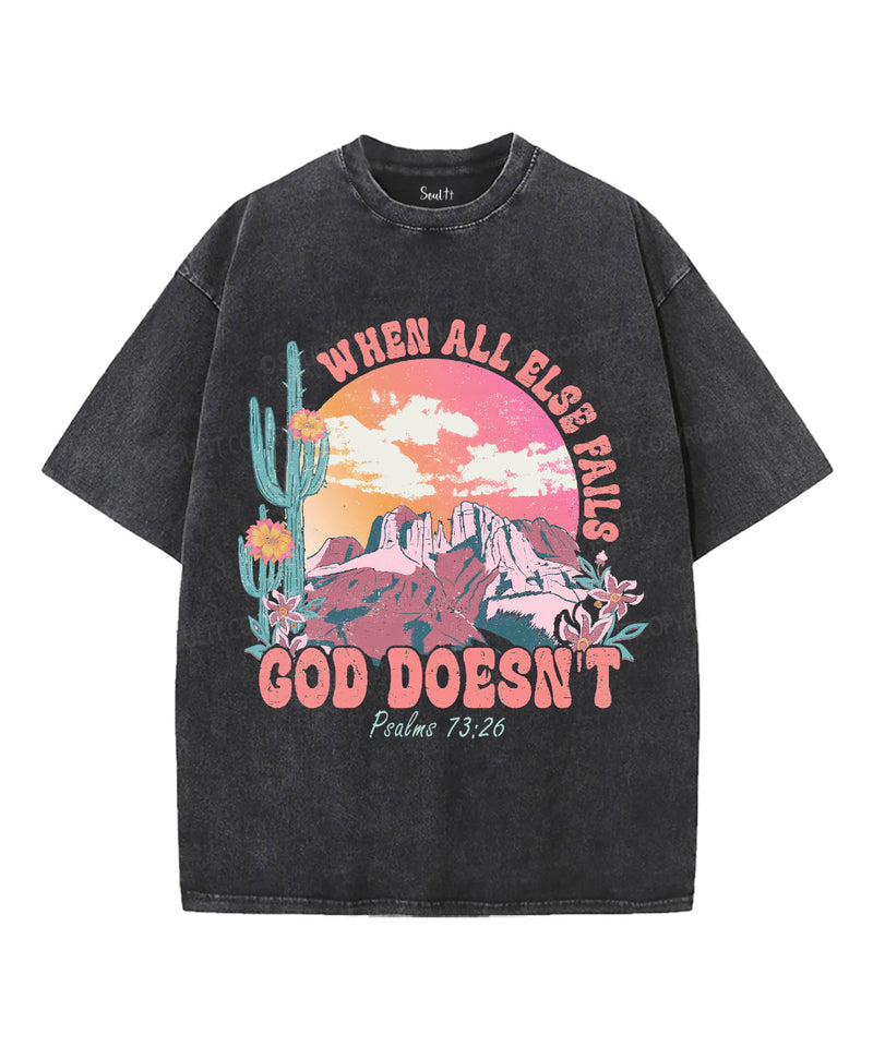 When All Else Fails Unisex Washed Christian T-shirt