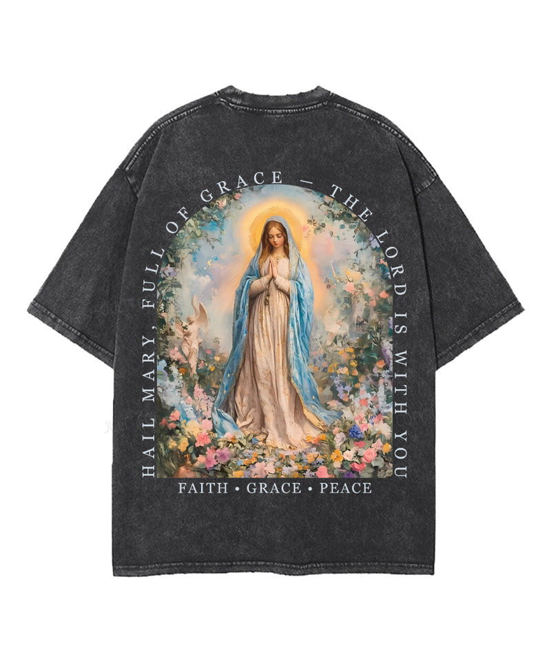 The Lord Is With You Double Sided Unisex Washed Christian T-shirt