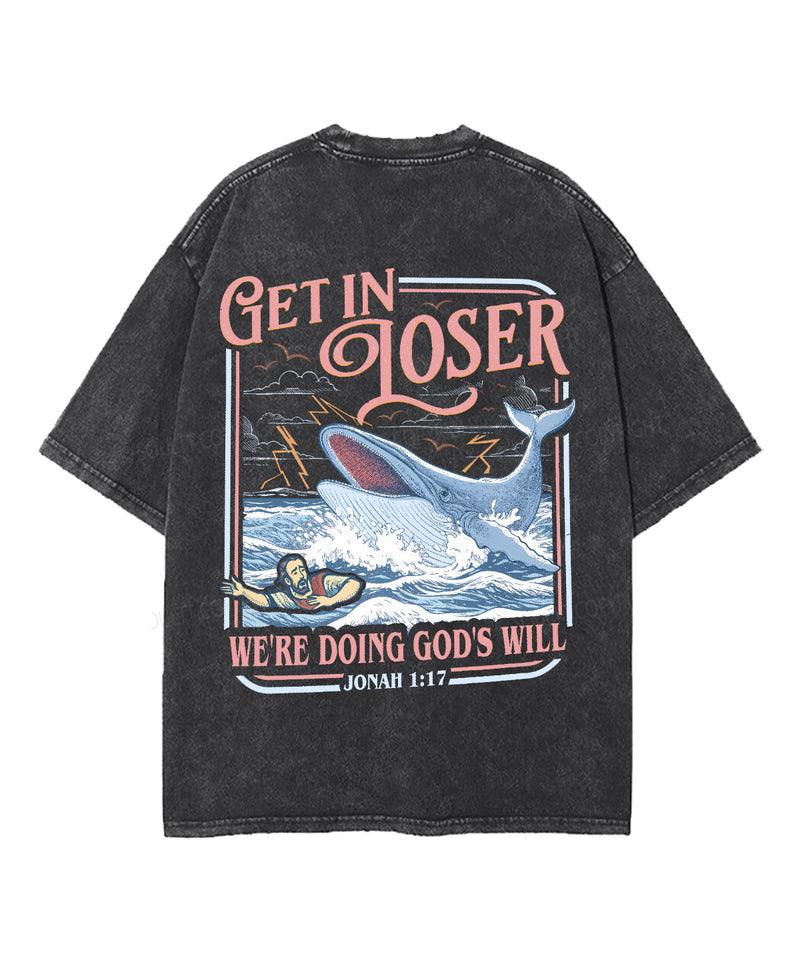 We’re Doing God’s Will Double Sided Unisex Washed Christian T-shirt