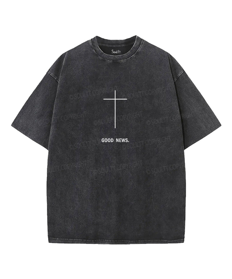 Good News Unisex Washed Christian T-shirt