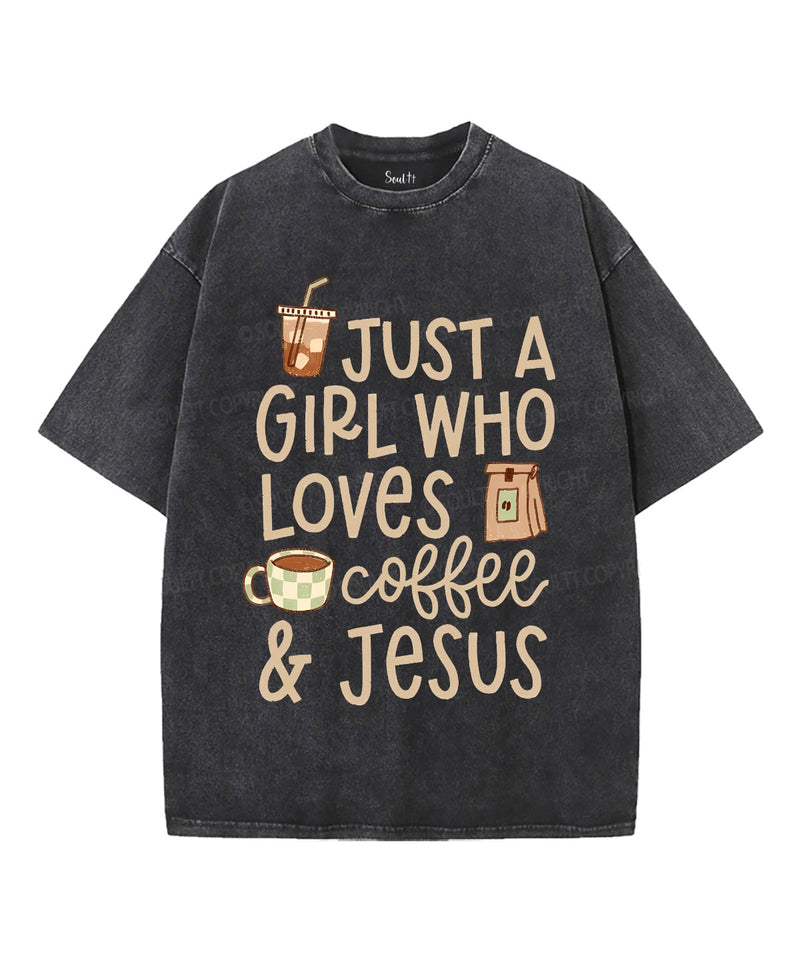Just a Girl Who Loves Jesus Unisex Washed Christian T-shirt