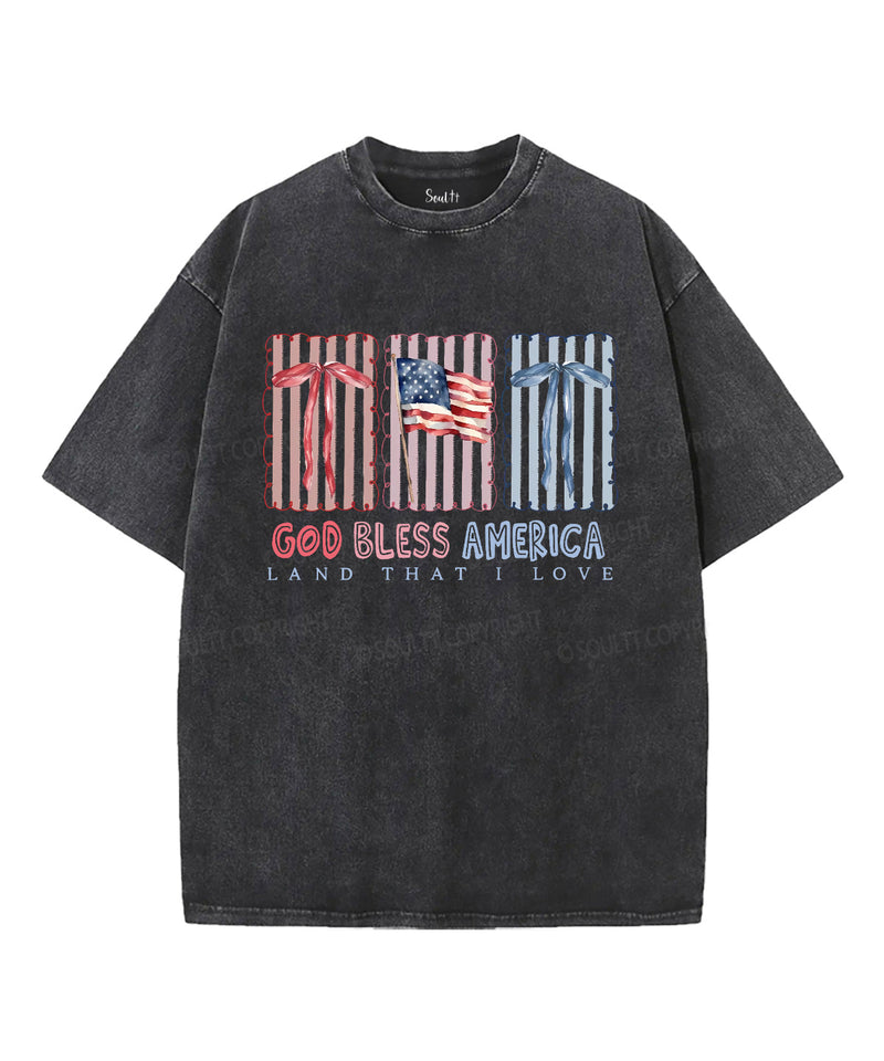 God Bless America Unisex Washed Christian T-shirt