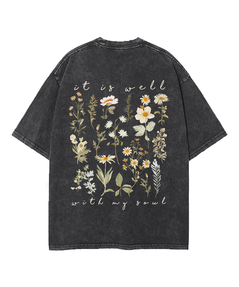 It Is Well With My Soul Double Sided Unisex Washed Christian T-shirt
