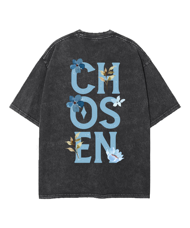 Chosen By God Double Sided Unisex Washed Christian T-shirt