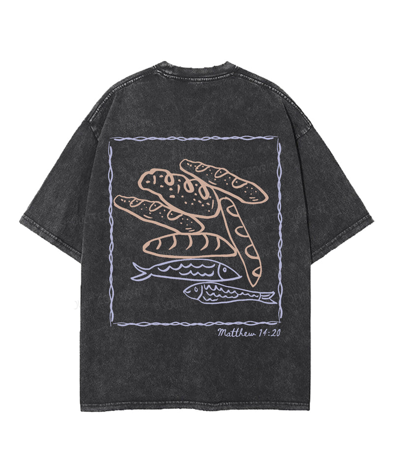 They All Ate And Were Satisfied Double Sided Unisex Washed Christian T-shirt