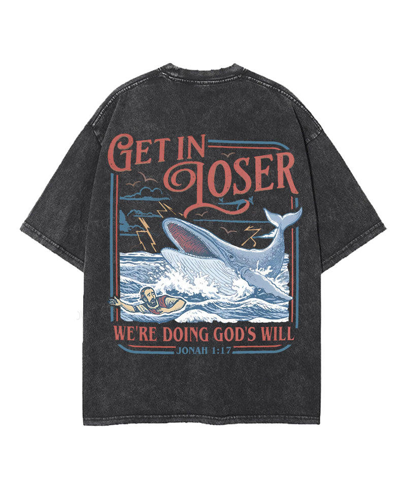 We're Doing God's Will Double Sided Unisex Washed Christian T-shirt