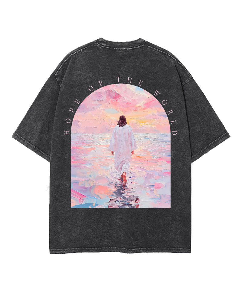 Hope Of The World Double Sided Unisex Washed Christian T-shirt
