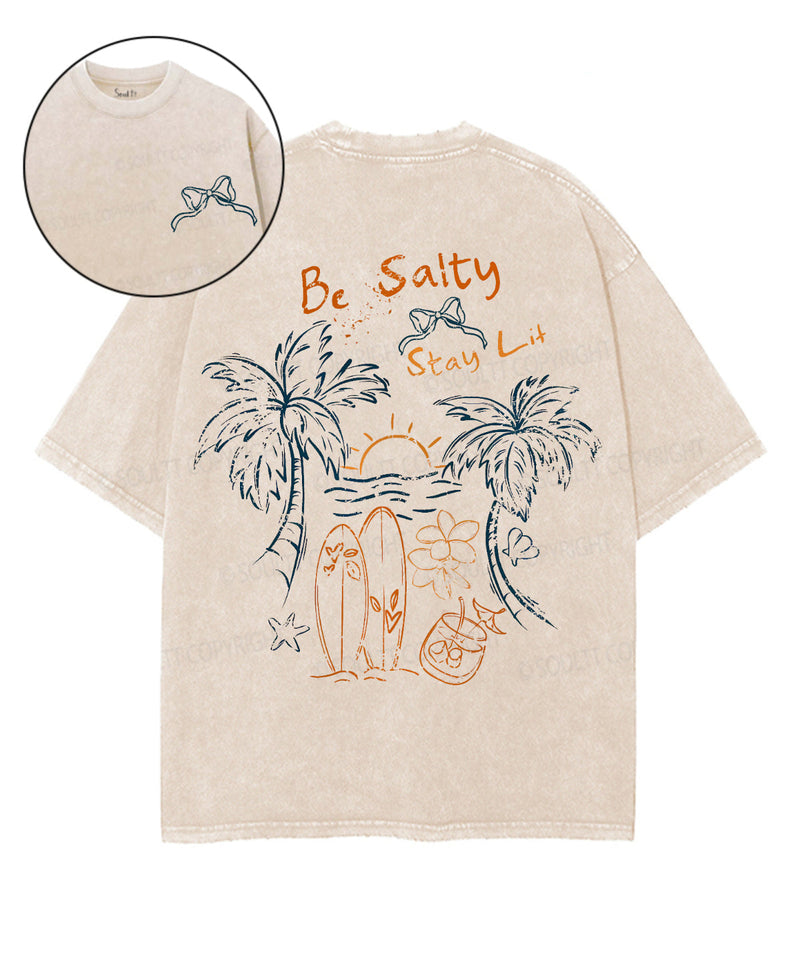 Be Salty Stay Lit Washed Christian Tee