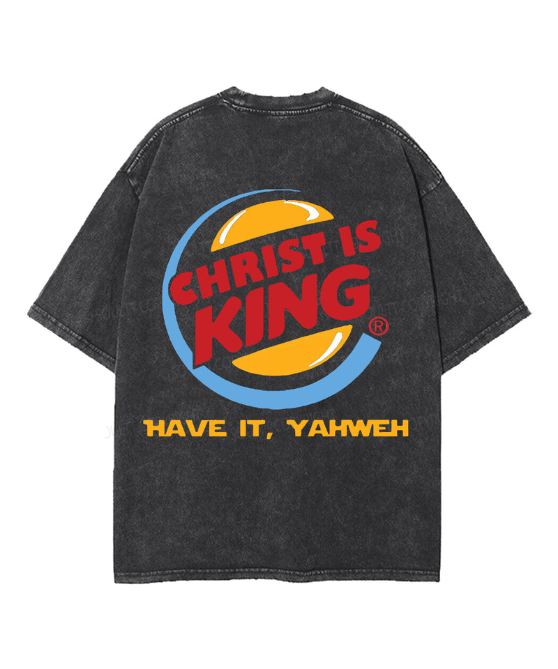 Christ Is King Double Sided Unisex Washed Christian T-shirt