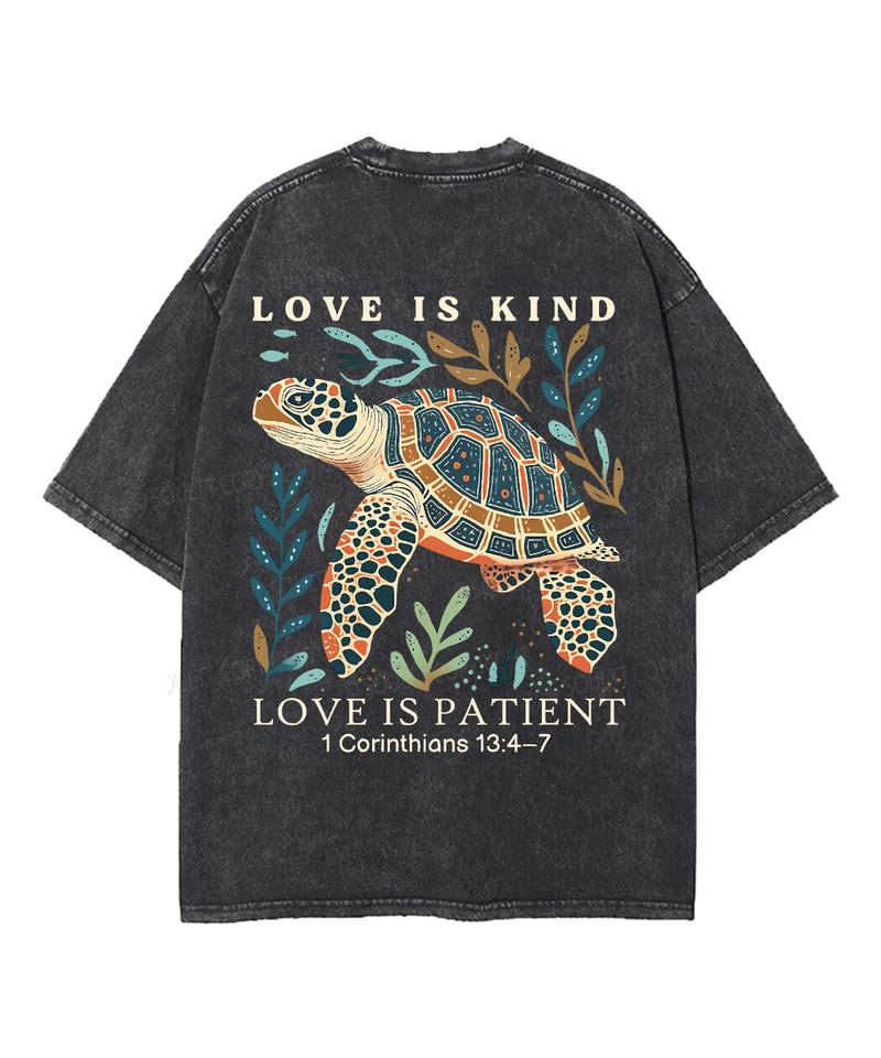 Love Is Kind Double Sided Unisex Washed Christian T-shirt