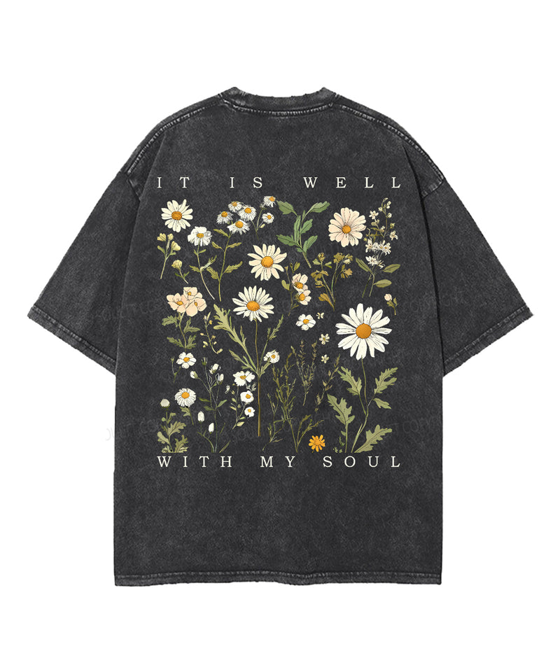 It Is Well With My Soul Double Sided Unisex Washed Christian T-shirt