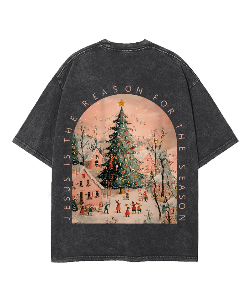Jesus Is The Reason Double Sided Unisex Washed Christian T-shirt