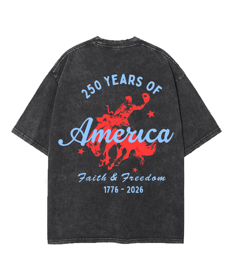 250 Years America Anniversary Double Sided Unisex Washed Christian T-shirt