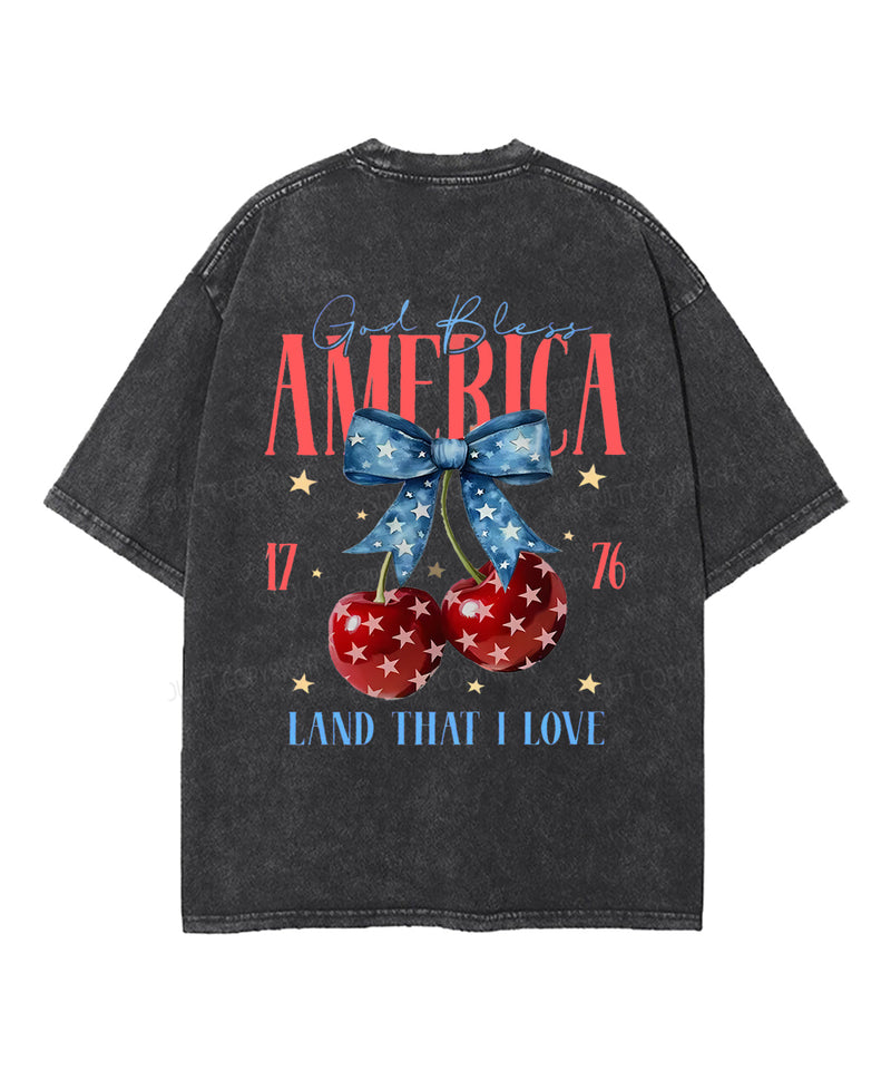 God Bless America Double Sided Unisex Washed Christian T-shirt