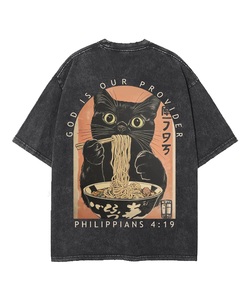 God Is Our Provider Double Sided Unisex Washed Christian T-shirt