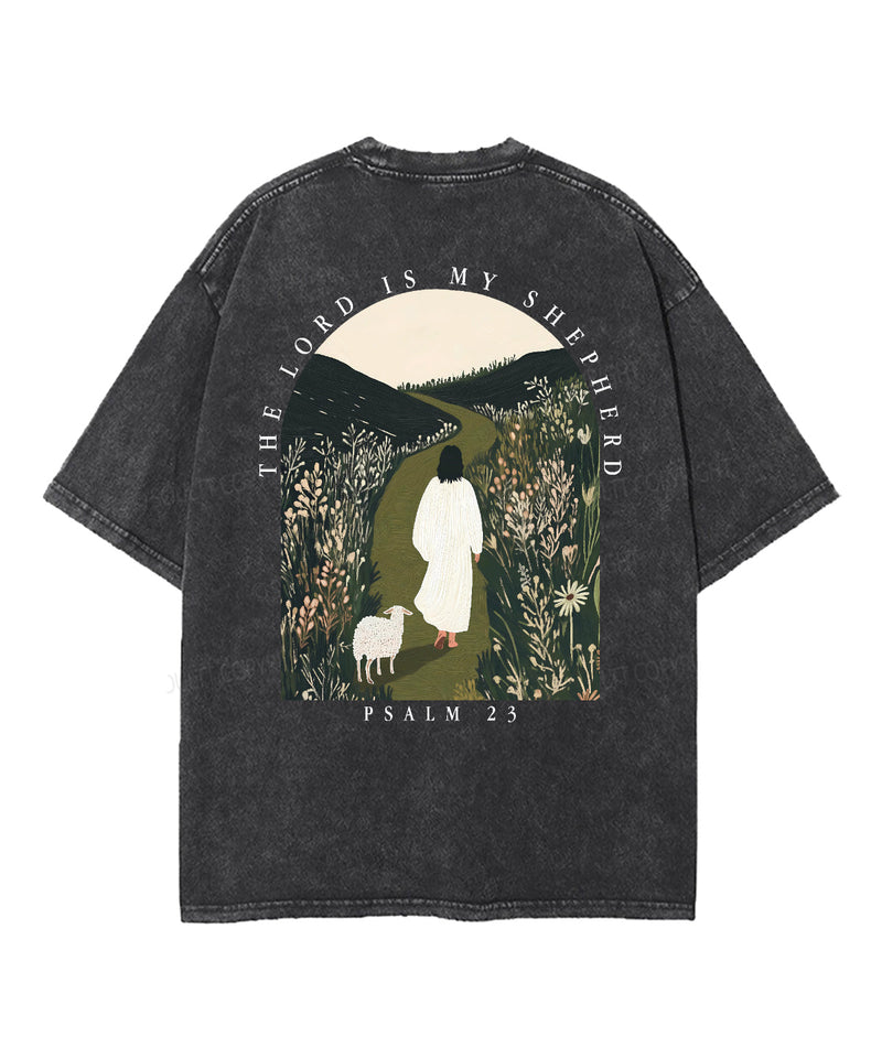 The Lord Is My Shepherd Double Sided Unisex Washed Christian T-shirt