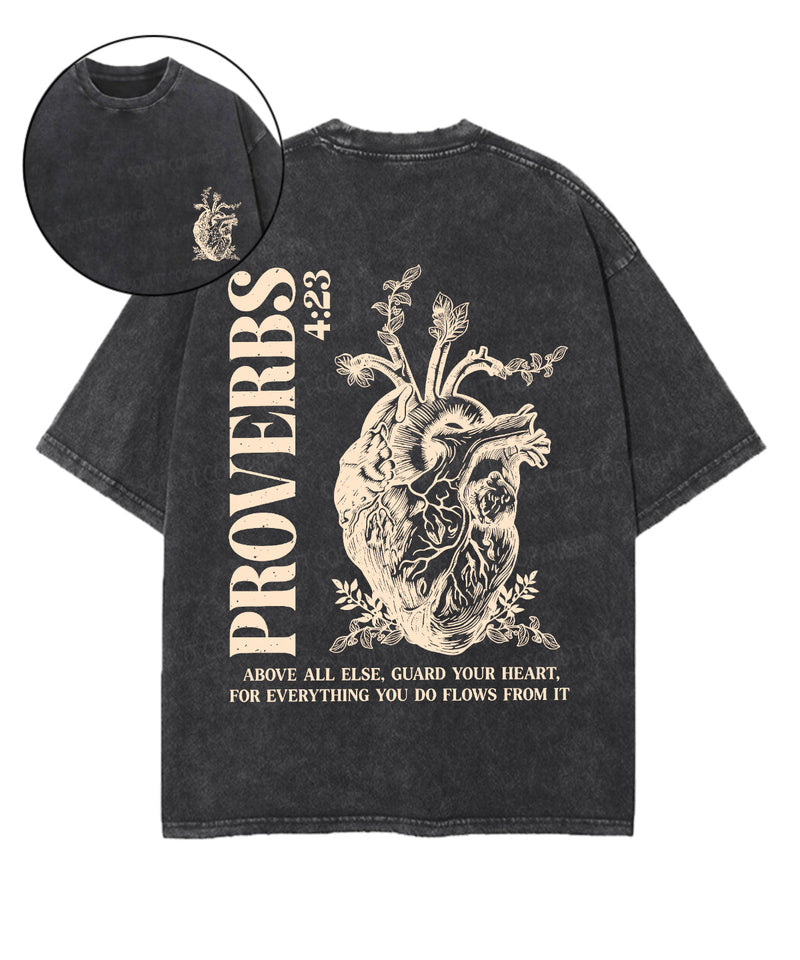 Above All Else Guard Your Heart Washed Christian Tee