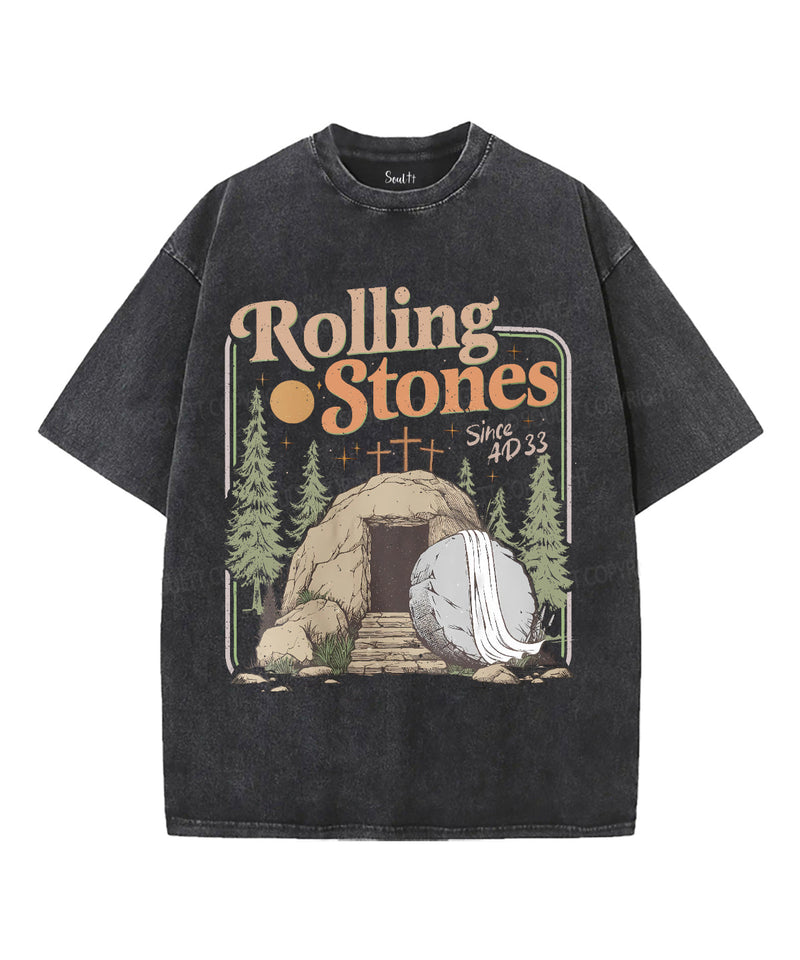 Rolling Stones Unisex Washed Christian T-shirt