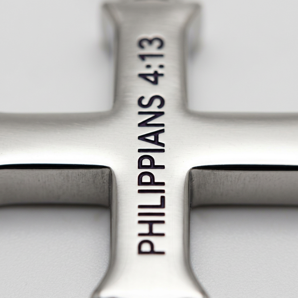 Philippians 4:13 Cross Necklace