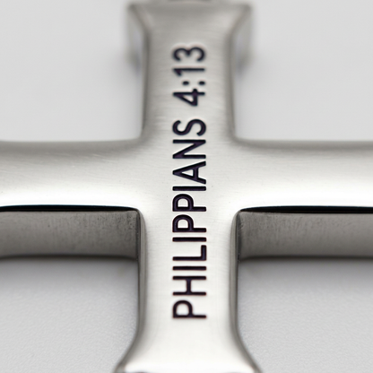 Philippians 4:13 Cross Necklace