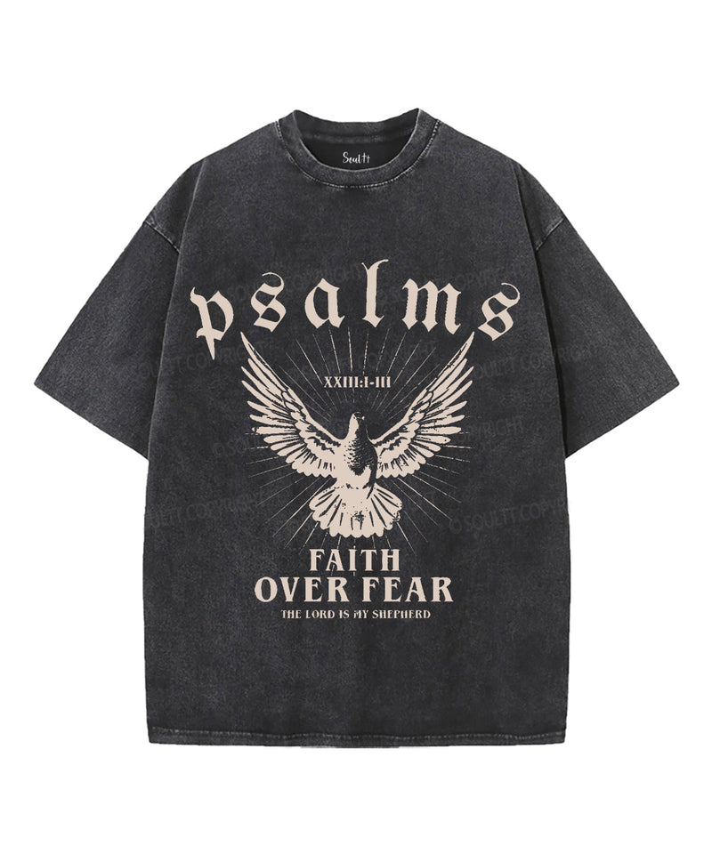 Faith Over Fear Unisex Washed Christian T-shirt