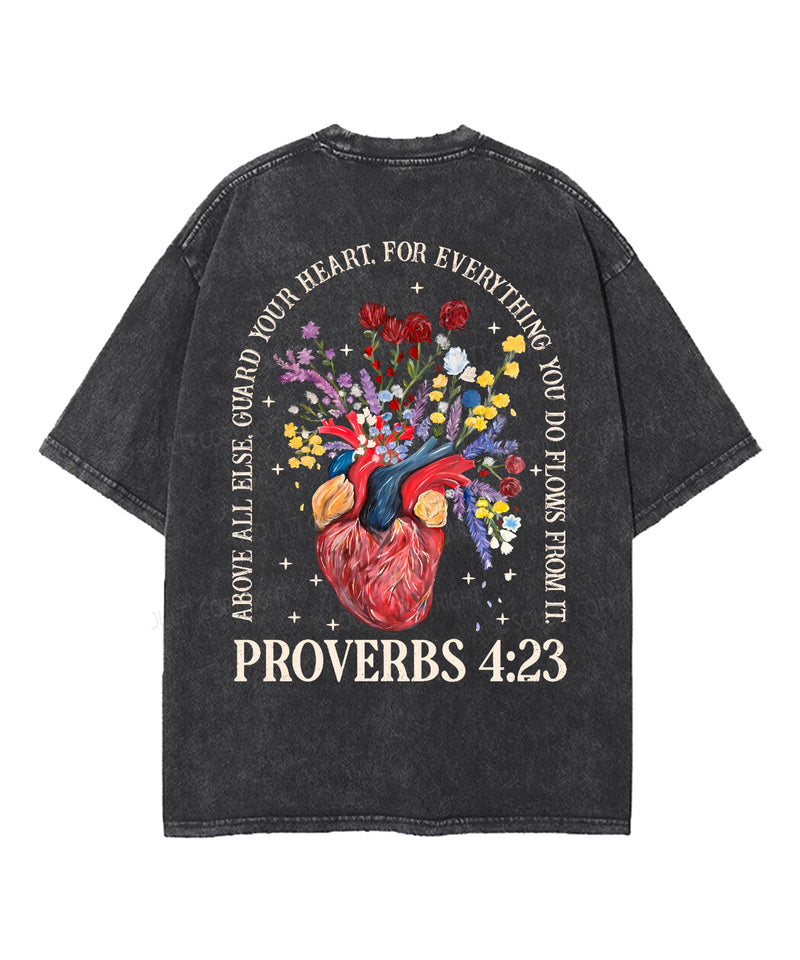 Guard Your Heart Double Sided Unisex Washed Christian T-shirt