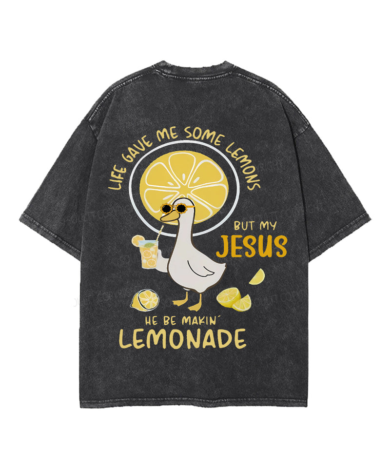 Life Gave Me Some Lemons Double Sided Unisex Washed Christian T-shirt
