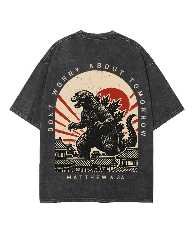 Don't Worry About Tomorrow Double Sided Unisex Washed Christian T-shirt