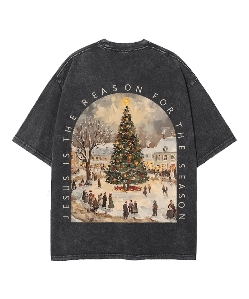 Jesus Is The Season Double Sided Unisex Washed Christian T-shirt
