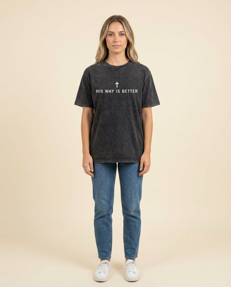His Way Is Better Tee — Vintage Black